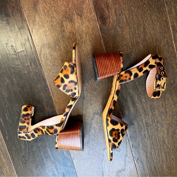 J. Crew Leopard Wide-Strap Penny Sandals in Calf Hair - color: Rich Mahogany - Picture 10 of 11
